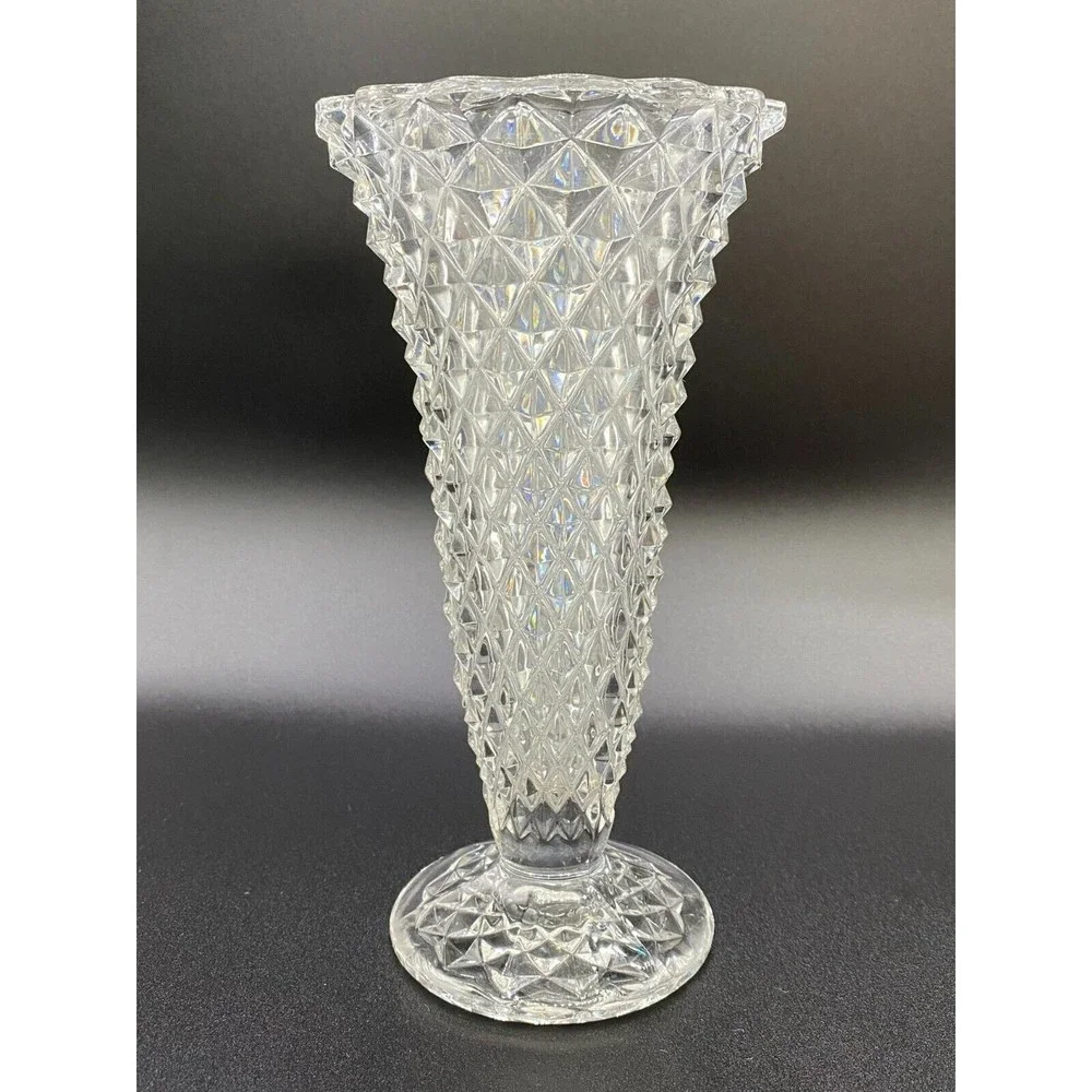 Crystal Vase Diamond Cut by Princess House VINTAGE